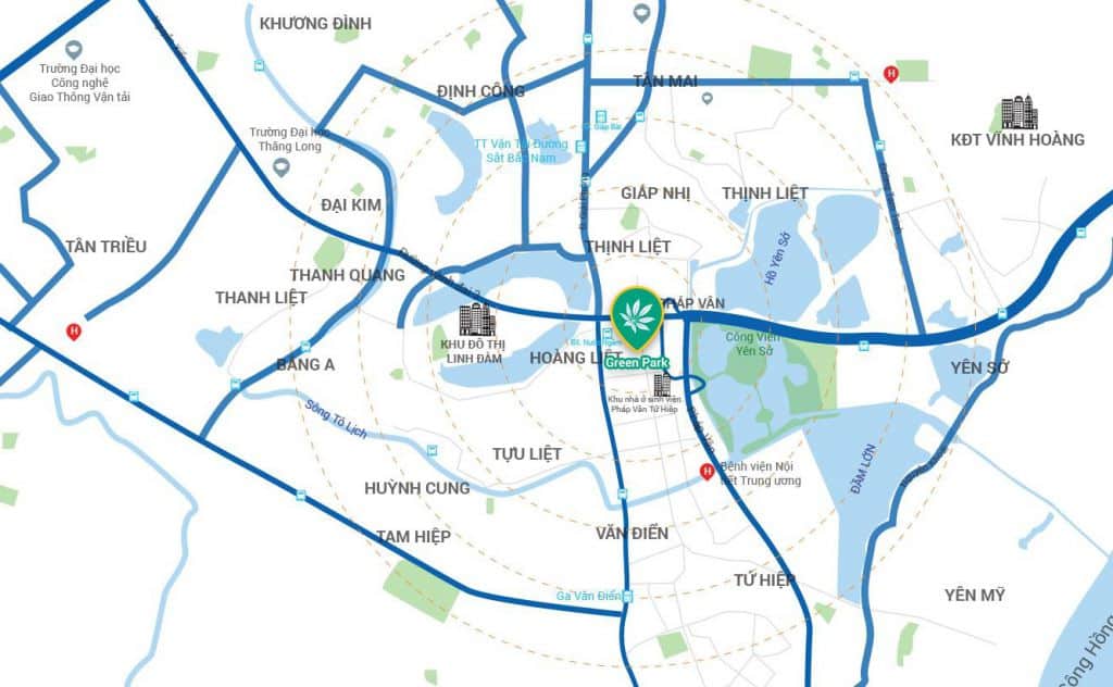 Vị trí Dự án Phương Đông Green Park số 1 Trần Thủ Độ