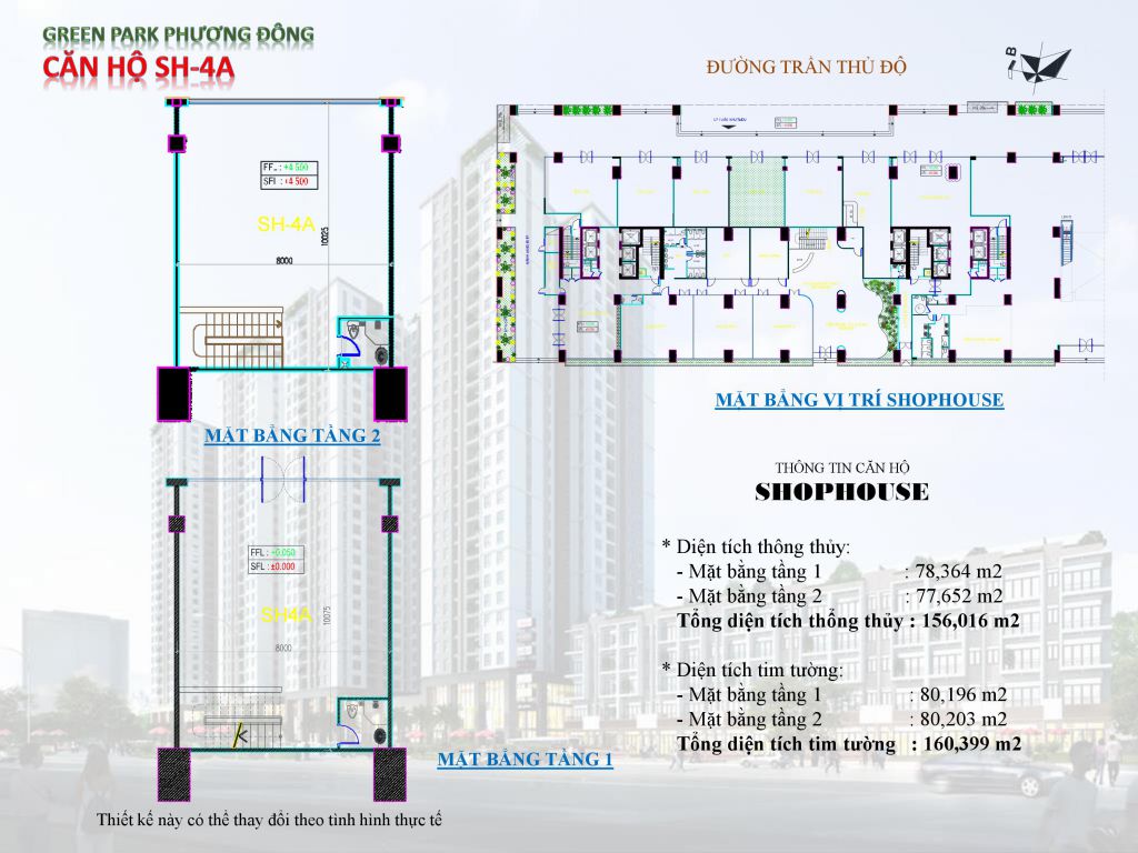 Chung cư Phương Đông Green Park số 1 Trần Thủ Độ shophouse SH-4A