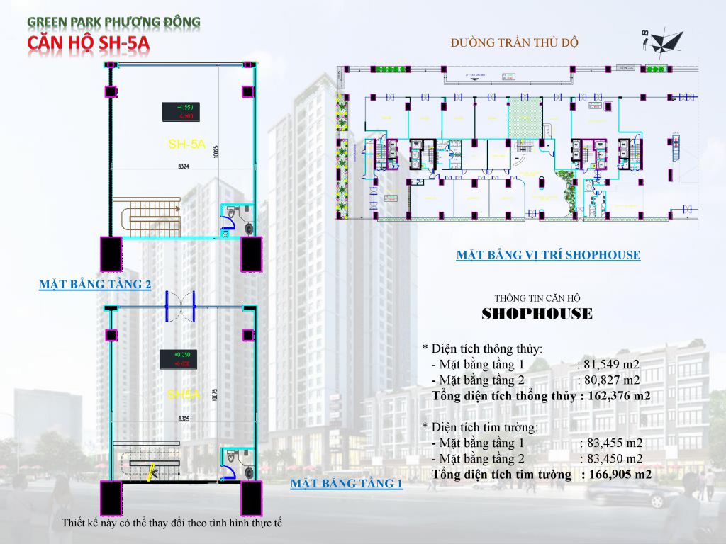 Chung cư Phương Đông Green Park số 1 Trần Thủ Độ shophouse SH-5A