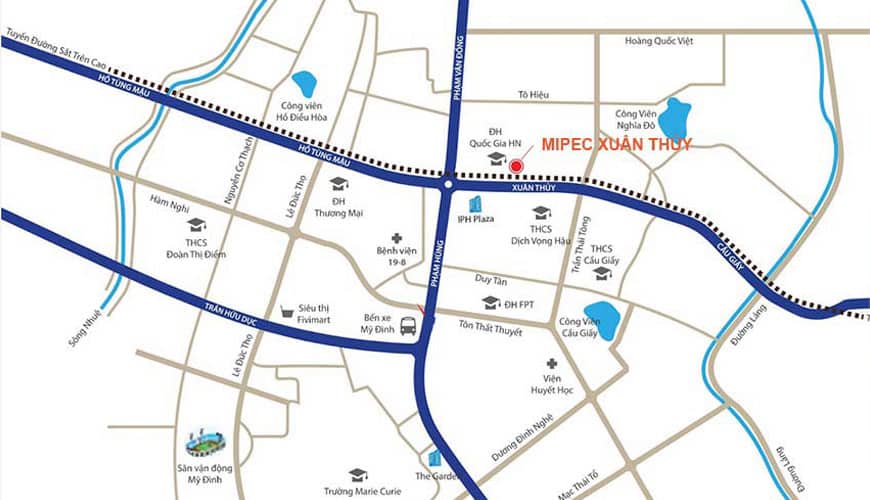 Vị trí Trung tâm quận Cầu Giấy Dự án Mipec Rubik 360 số 122, 124 Xuân Thủy