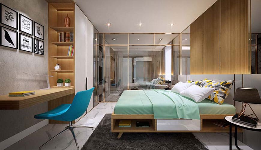 Minh họa nội thất Phòng ngủ Mipec Rubik 360 Xuân Thủy